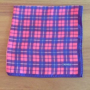 NEW DANIEL CREMIEUX HANDKERCHIEF 100% SILK PLAID
